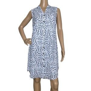 Cabi Camilla Shirt Dress blue leopard small
